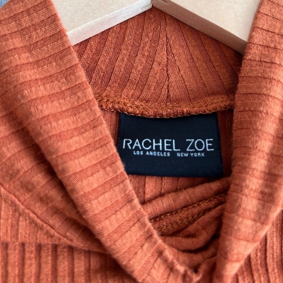 SET of 2 Ribbed Mockneck Long Sleeve Orange Tops - Rachel Zoe and Abound - Picture 6 of 14